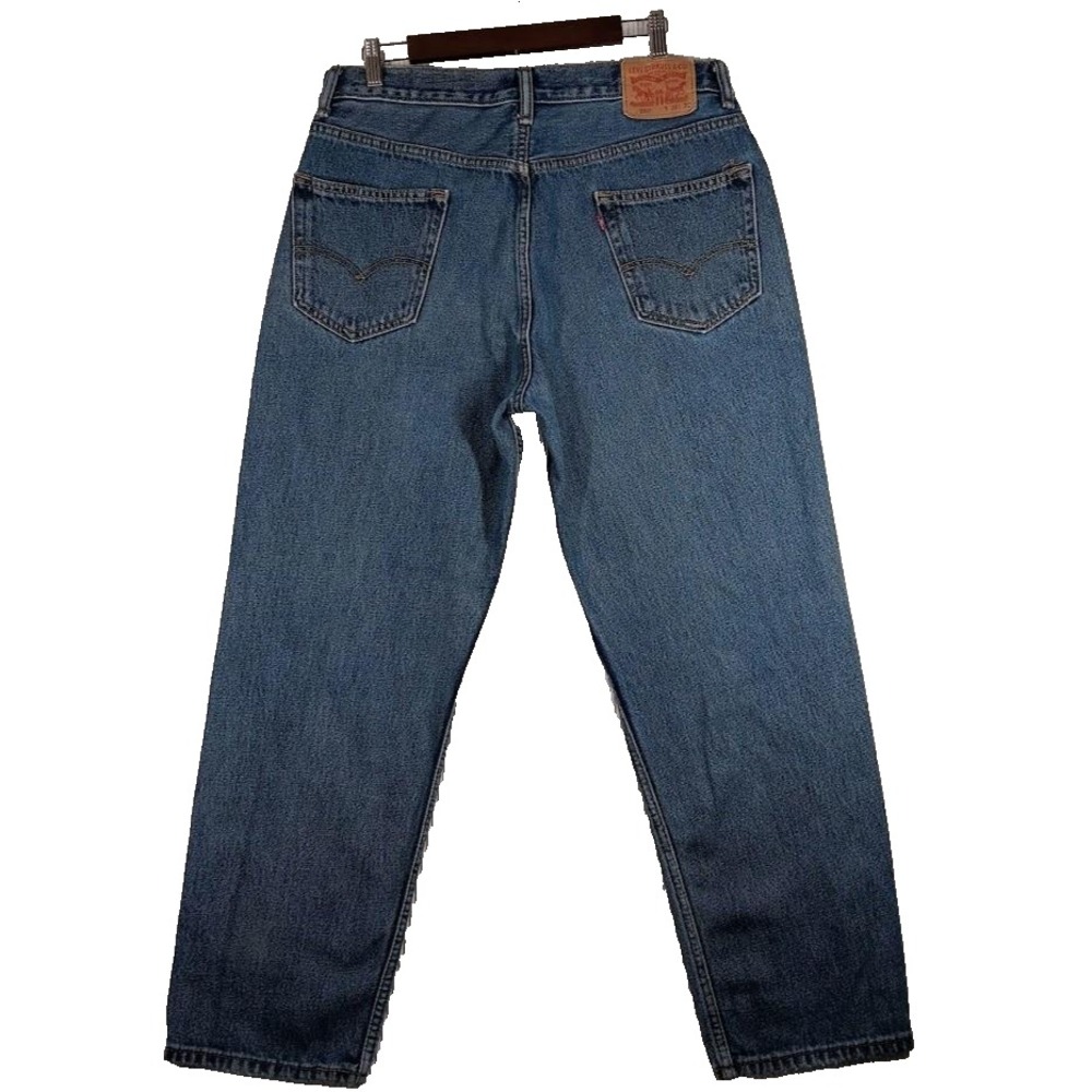 Levis 550 Jeans Mens 36x30 Blue Denim Relaxed Fit Tapered Leg Zip Fly Pants - Picture 3 of 13